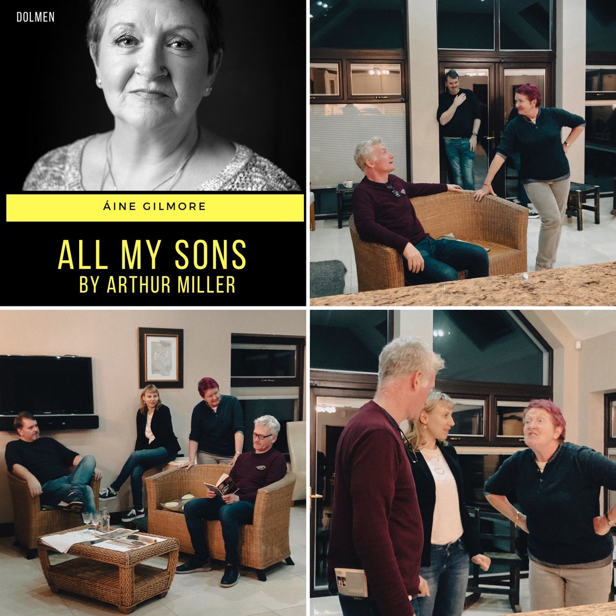 Dolmen Theatre Group Presents All My Sons by Arthur Miller with Áine Gilmore in the role of Kate Keller.

2nd - 5th November at 8pm
Tickets: €12 Wed, €16 Thurs, Fri, Sat.

Book your tickets here: 
antain-tickets.antain.ie/ticketbooth/sh… <a href="/antainarts/">An Táin Arts Centre</a> <a href="/DundalkTourist/">DundalkTouristOffice</a> #louthchat #dundalkarts