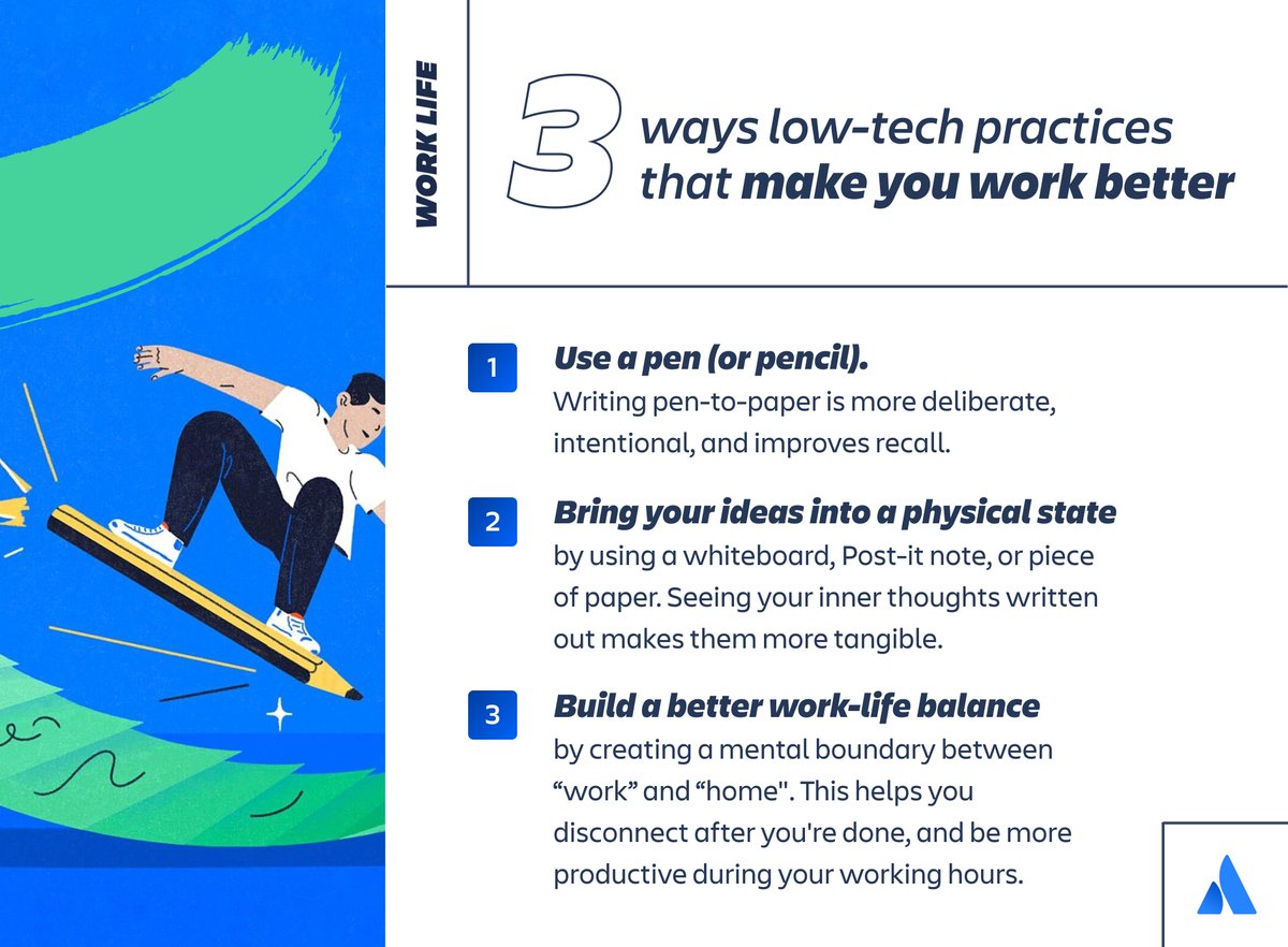 There's something about reaching for a pen and Post-It note that's satisfyingly unlocks your creative genius. 📝 Learn how 'old-school' practices can help unlock your productivity and help you get more work done. atlassian.com/blog/productiv…