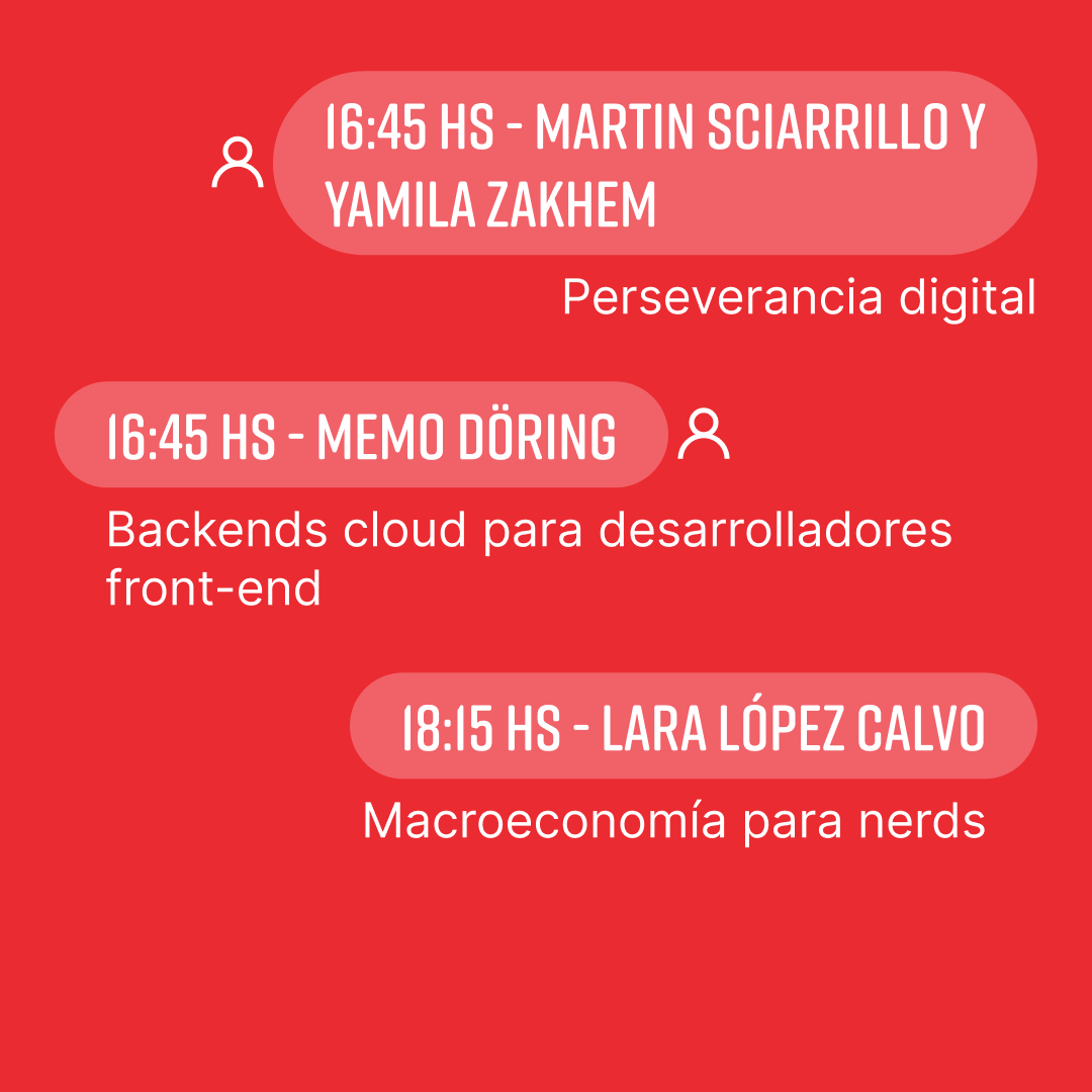 nerdearla's tweet photo. Esto sigue gente, sigue #nerdearla 2022🔥
👀 Mirá todas las charlas y workshops que se vienen a la tarde en el #trackDEV 🧑💻 🙌

Accede desde 📲 https://t.co/34vefB8lUA

#dev #developer #api #containers #frontend #react #typescript #nodejs https://t.co/mgKTBLCN1a