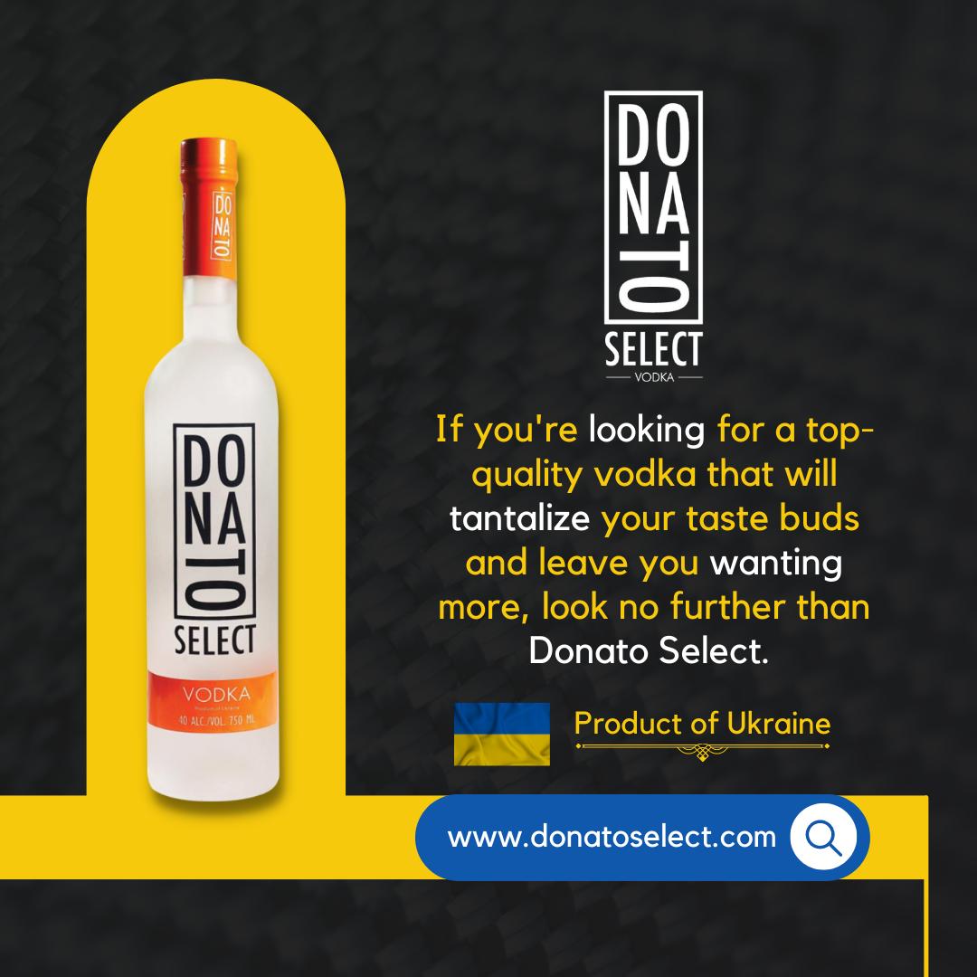 donatoselect's tweet photo. ❗ Whether you're #enjoying a #glass on its own or mixing up your favorite cocktail, Donato Select Vodka is sure to make any #occasion #special. 

🍷 So raise a glass and enjoy!

#DonatoSelect #Vodka #ProductOfUkraine #VodkaLovers #Gin #HighQuality #QualityGrains  #VodkaCocktails https://t.co/ZrjMWV7ypl