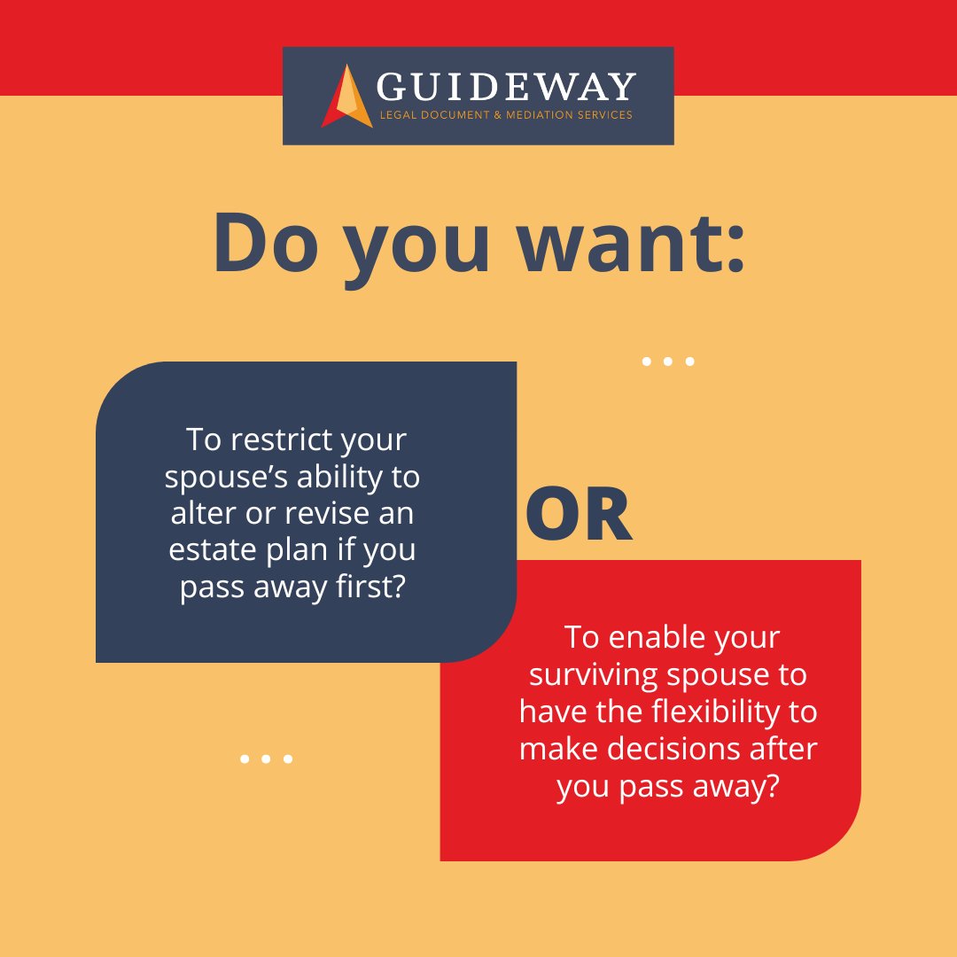 Guideway_Ian's tweet image. Your answer to this question can help determine if it's time to move on from your outdated AB Trust. 

Consider your unique situation carefully before committing to an #estateplan or #trust. Need #legaldocumentpreparers or #legaladvice? Contact us: ecs.page.link/c79zF