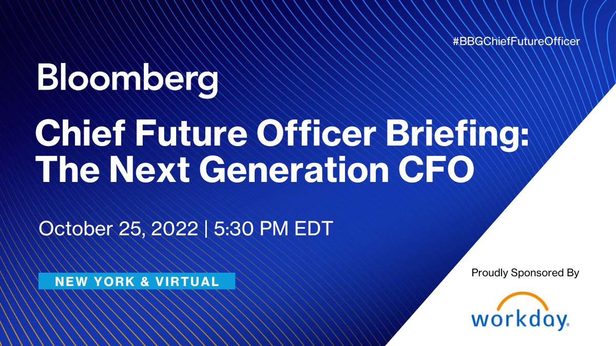 The role of a CFO continues to evolve as conditions require hyper-responsiveness to changes in the business environment and economy. We look at management best practices alongside @Workday. bloom.bg/3B3PVLn #BBGChiefFutureOfficer