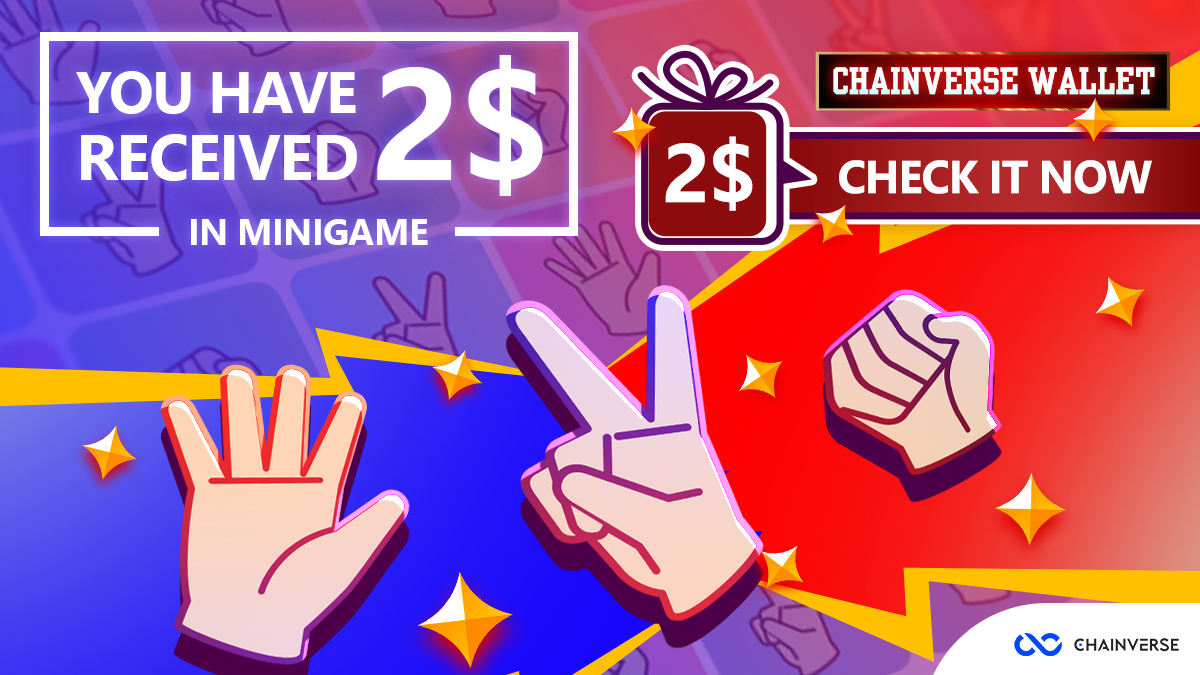 Chainverseorg's tweet image. 📣FREE $2 GIFT TO EXPERIENCE GOLDEN HAND📣

👉 ChainVerse is excited to launch the "Golden Hand" minigame - our version of the ubiquitous Rock, Paper, Scissors! The first 500 users will receive a welcoming gift of $2 to experience the game.

👉 Access now: chainverse.page.link/gpdR