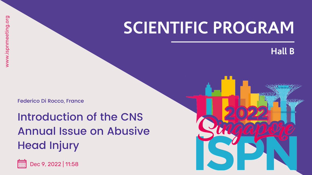 ✅ Federico Di Rocco from France will introduce the CNS annual issue on abusive head injury before handing over the discussion for trauma and critical care👩🏽‍⚕️ 🔍 Discover our full scientific program and plan ahead your schedule👉 bit.ly/3ePwDAZ
