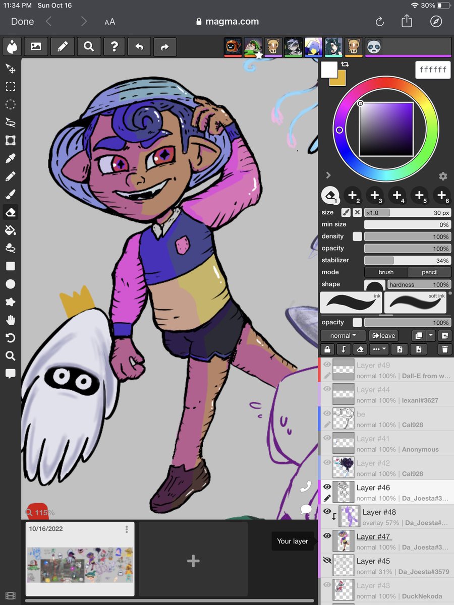 BaffledRus's tweet image. Haven’t had the time to draw as but as I wanted this week but I do have a lil doot of my best boi while drawing with friends.
#splatoon3 #splatoon #sharedcanvas #digitalart