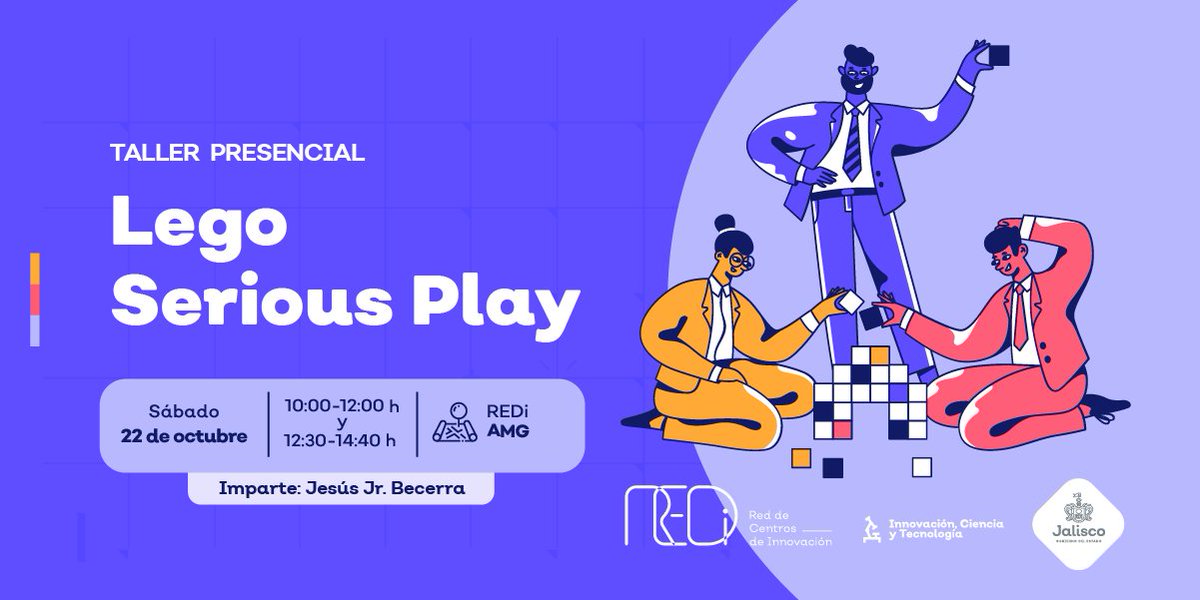 redi_jalisco's tweet photo. ¡Hola! Queremos invitarte al evento LEGO SERIOUS PLAY 🧱 en #REDiAMG, un taller en donde se impulsa la cultura de innovación para dar solución a problemas de alto impacto.⚡️ 🚀

Registro desde este link: https://t.co/xeoMxHtexI https://t.co/TC6cWThsaI