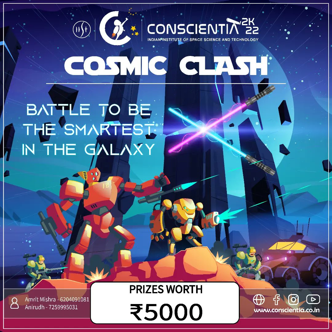 conscientia2025's tweet photo. Think you’re up for the battle for the title of the smartest in the Galaxy? Then prove yourself in this Earth style Quiz!

Register Here https://t.co/RxV1JOzuJj

#iist #conscientia  #techfest #quiz #galaxy #earth #cosmos #quiztime #trivandrum #kerala #spacevoyage https://t.co/SyIJQ6bJ70