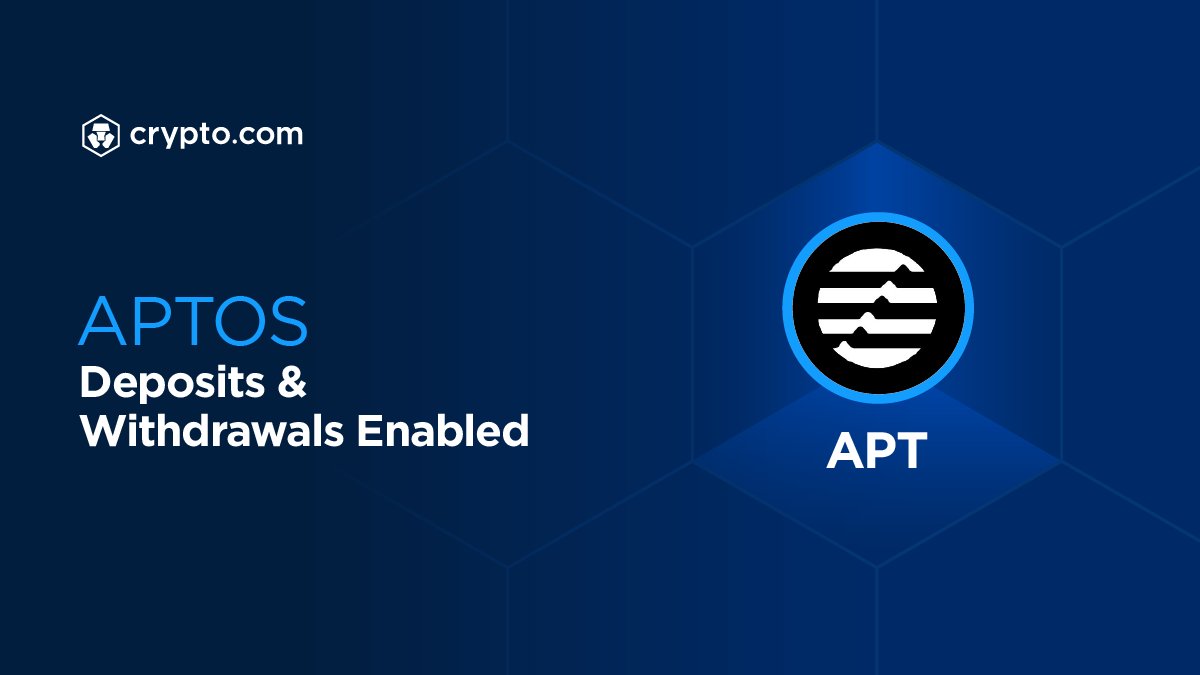 Deposits and withdrawals of $APT via Aptos have just been enabled on the Crypto.com App. Deposit now 👉 crypto.onelink.me/J9Lg/6c2d574e @AptosLabs