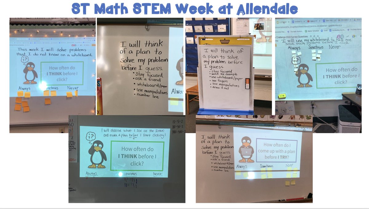 MrsHannahBrewer's tweet photo. Check out the goals students at Allendale Elementary in Pittsfield set this week for #STMathSTEMWeek @Mass_STEMHub https://t.co/i1oEef09HU