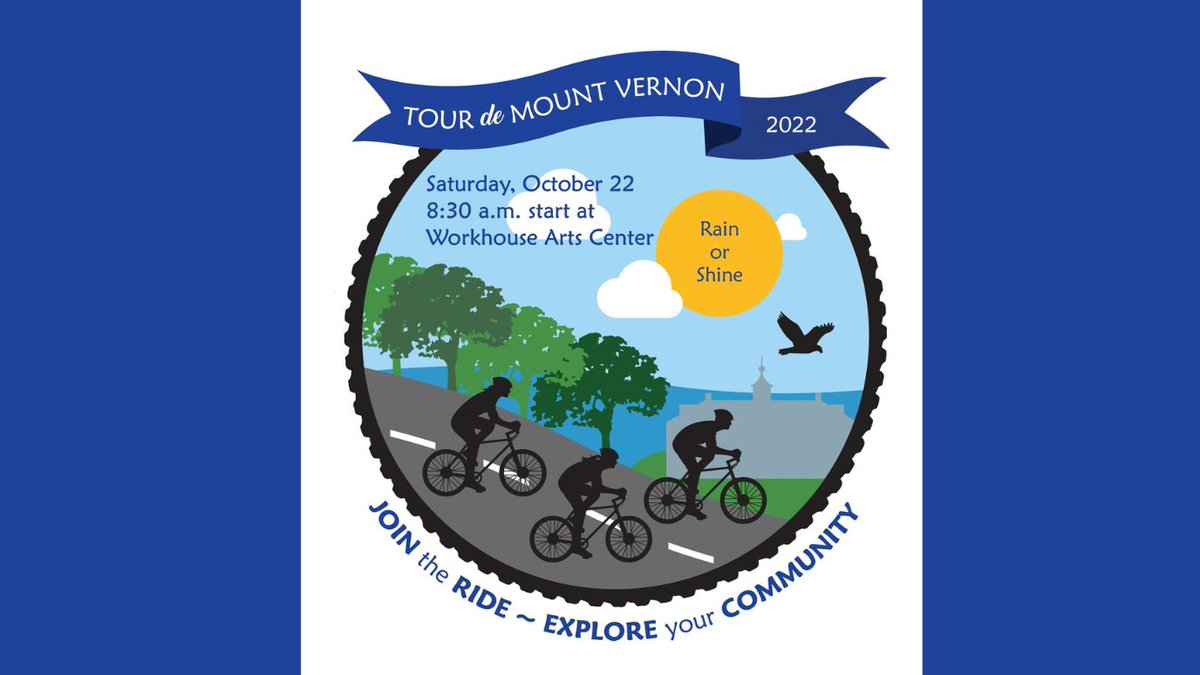 fairfaxcounty's tweet photo. The 7th Annual Tour de Mount Vernon is set for Saturday, Oct. 22, 8:30 a.m.

Ride through the southern/central portions of the Mount Vernon District, including a scenic route through Fort Belvoir. 

Fee is $30 per rider. Event is rain or shine.

Details: https://t.co/wBqbiFz2J5 https://t.co/nUDkoz9OVd