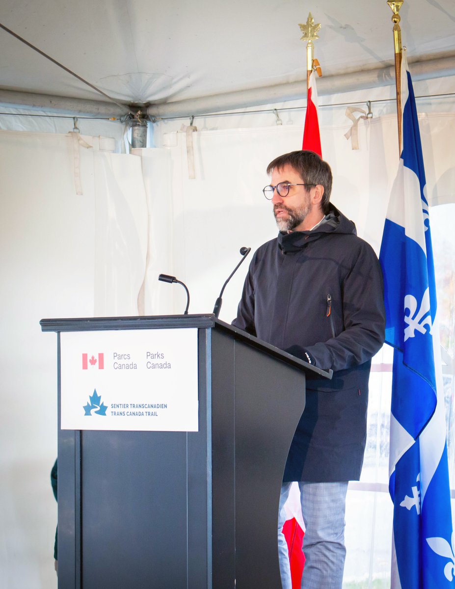 TCTrail's tweet photo. Yesterday, with @s_guilbeault and our CEO @EMcMahon_TCT we celebrated @ParksCanada’s $55 million investment to ensure the long-term sustainability of the #TransCanadaTrail. https://t.co/iF3raQVXlb