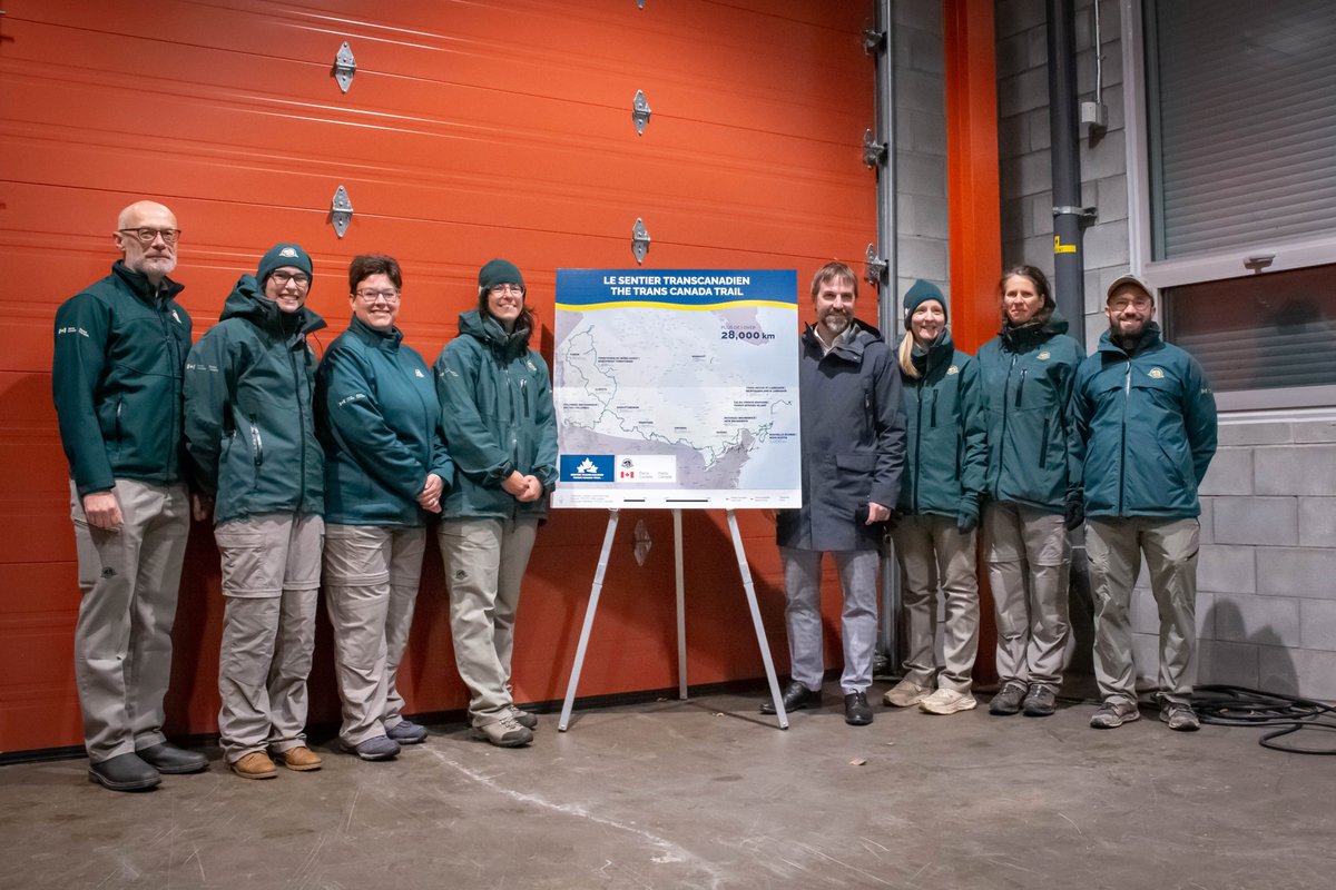 TCTrail's tweet photo. Yesterday, with @s_guilbeault and our CEO @EMcMahon_TCT we celebrated @ParksCanada’s $55 million investment to ensure the long-term sustainability of the #TransCanadaTrail. https://t.co/iF3raQVXlb