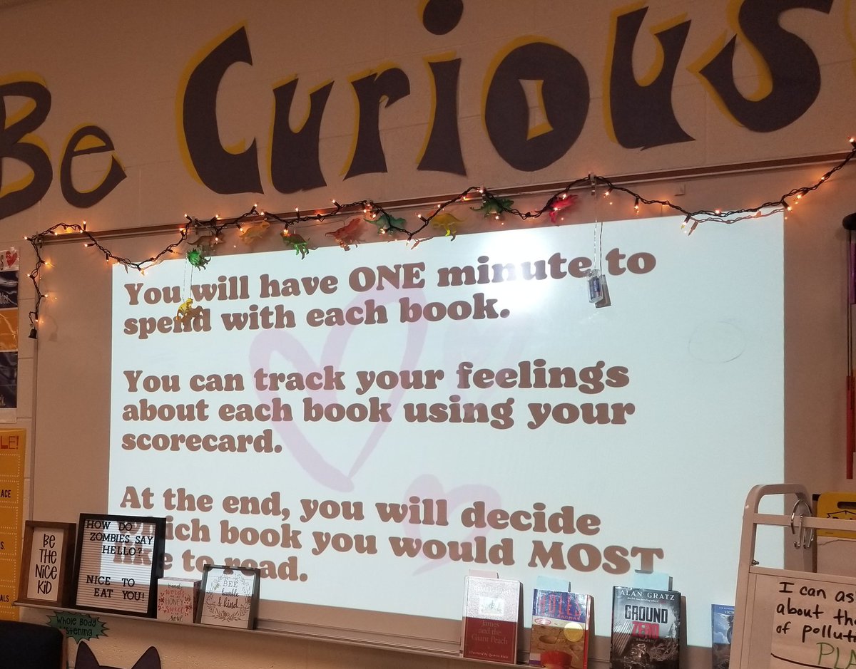 mrsbrandyhudson's tweet photo. Getting @KrystiVeal's 5th graders ready to commit to a book for the #BookProm she and @WesleyTabatha are planning! 💕 https://t.co/kpRT72U2Tz