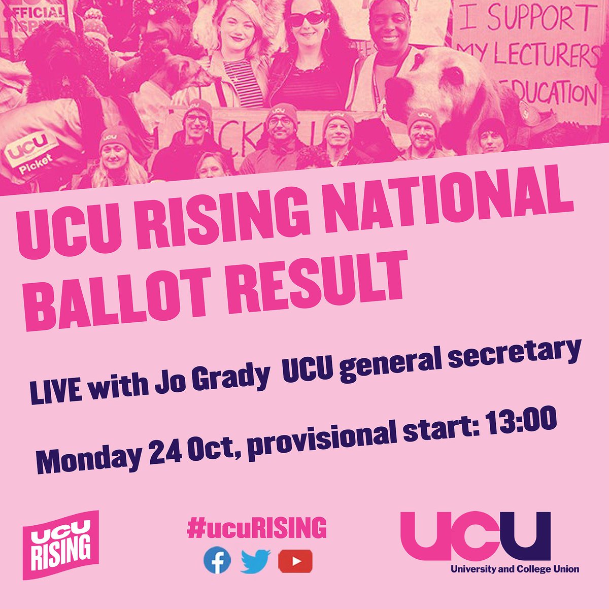 Ballots have officially closed, which means there's only one thing left to do Join us on Monday for a UCU LIVE where the results will be announced It has been a special campaign, let's hope for a special result 🔗youtube.com/watch?v=Cr4KI-… #ucuRISING