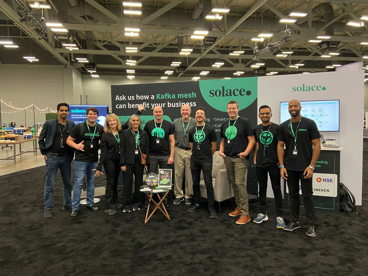 solacedotcom's tweet photo. Another amazing conference done ✅

Thank you to everyone who spoke with our team about real-time data needs &amp; listened to our #KafkaMesh session -- it really made this conference a success! Check out some great pictures of #Current22 below! https://t.co/iy8JLNhoZU