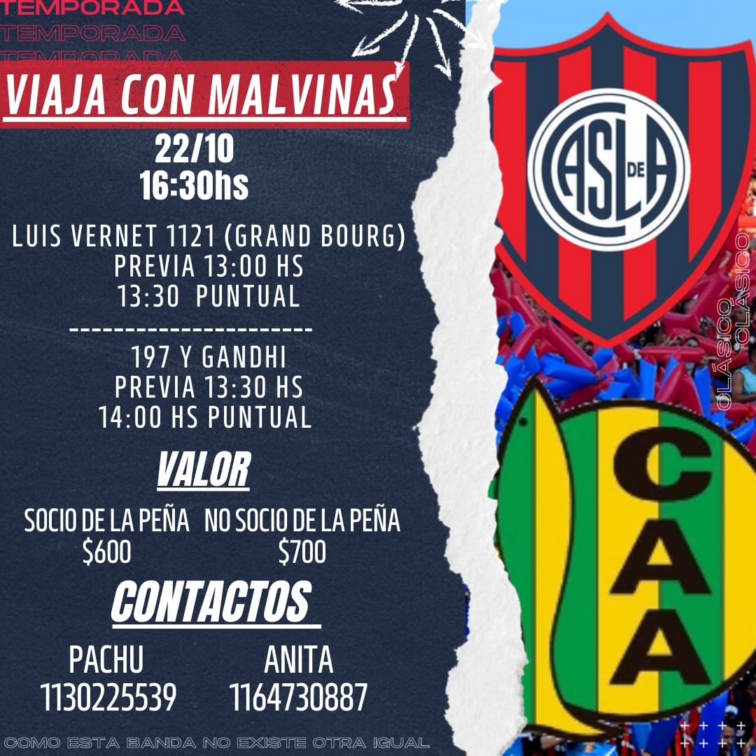 CdMalvinas's tweet photo. 🇱🇦🥳VIAJA CON LOS CUERVOS  DE  MALVINAS🇱🇦🥳

🎶🥁𝑪𝒖𝒆𝒓𝒗𝒐 𝒔𝒐𝒔 𝒎𝒊 𝒂𝒍𝒆𝒈𝒓𝒊𝒂.....𝒎𝒊 𝒍𝒐𝒄𝒖𝒓𝒂.... 𝒗𝒐𝒔 𝒔𝒐𝒔 𝒎𝒊 𝒗𝒊𝒅𝒂🥁🎶

  No podés faltar reserva y seña tú lugar 

#CuervosDeMalvinas💙❤️💙
#MasQue90Minutos
#ComoEstaBandaNoExisteOtraIgual https://t.co/KBrOew5iJh