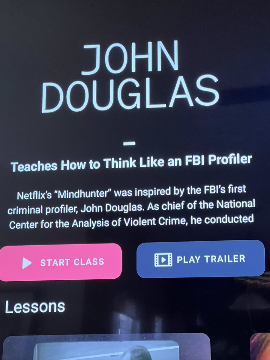Only one thing can distract me from #bravocon and that is murder/true crime…@MasterClass