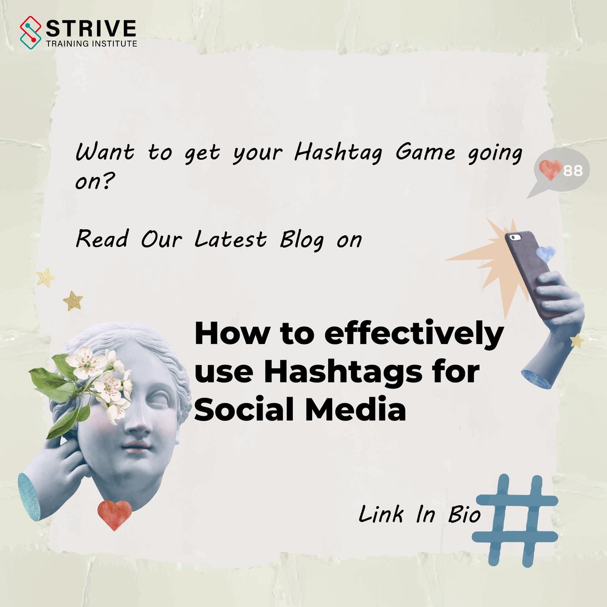 TrainingStrive's tweet image. If you wish to increase your reach and engagement organically than you amy want to read our latest blog on how to use hashtags effectively.
Follow @TrainingStrive to know more tips and tricks related to Digital Marketing.

#hashtag #socialmediahashtags #usehashtag #strivetraining