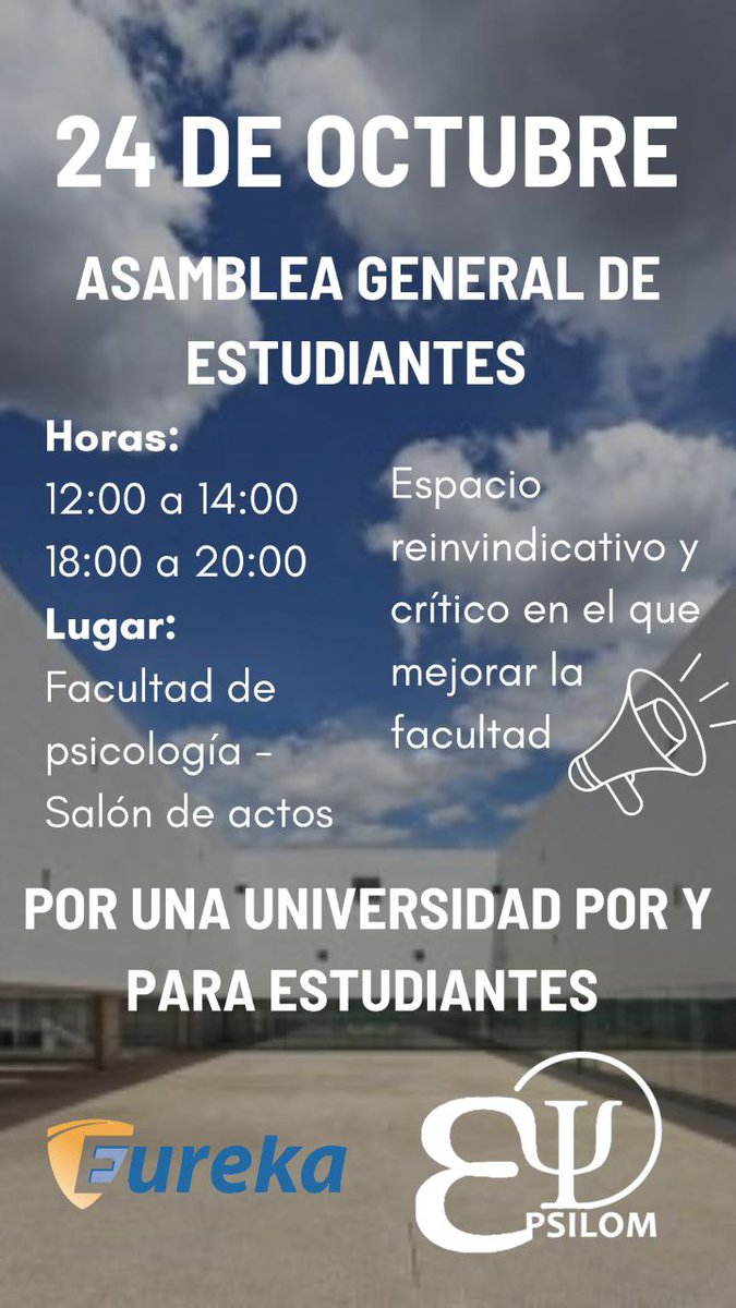 ¿Eres estudiante y crees que la universidad necesita un cambio? Entonces Eureka es tu espacio, un espacio abierto, reivindicativo y critico en el que podrás hacer de la universidad de Málaga un lugar mejor.