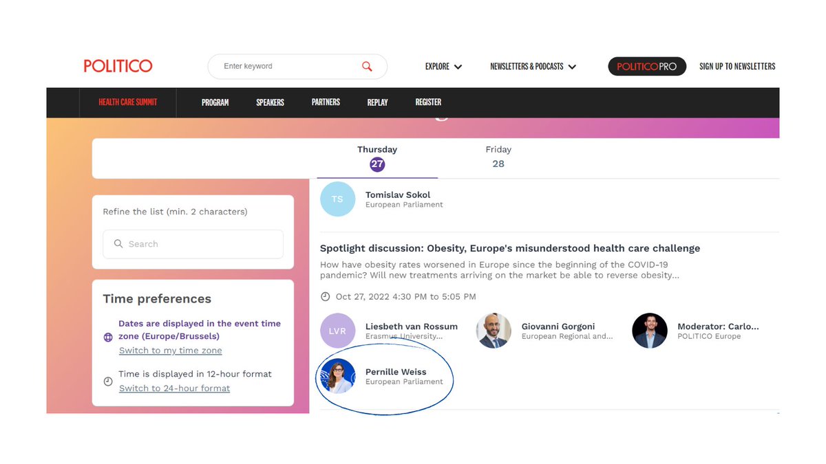 ANNOUNCEMENT: MEP <a href="/WeissPernille/">Pernille Weiss-Ehler</a> will be speaking at the <a href="/POLITICO/">POLITICO</a> Healthcare Summit in Brussels on the rise of #obesity in Europe since COVID-19.

→ Thursday, October 27, 2022, at 4:30 CET, virtually and in person. 

Register here: bit.ly/3ehc8wT

#POLITICOHealthCare