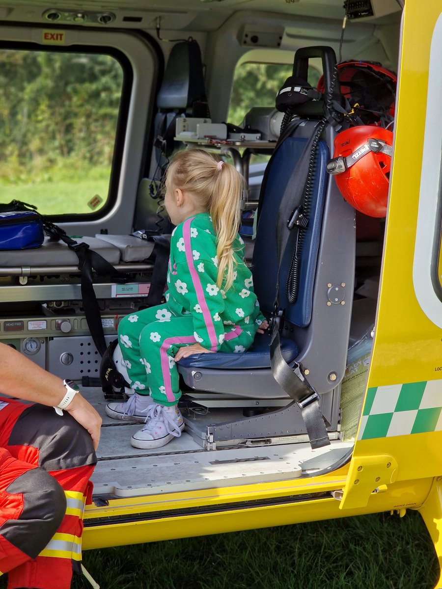 I think we have a future pilot in the making… ‘Helicopter obsessed’ Poppy loved her close-up experience with Peggy and our Critical Care Practitioner Michelle Walker when we landed in Poole the other week. Thanks Elizabeth, Poppy’s mum, for sending the photos in!