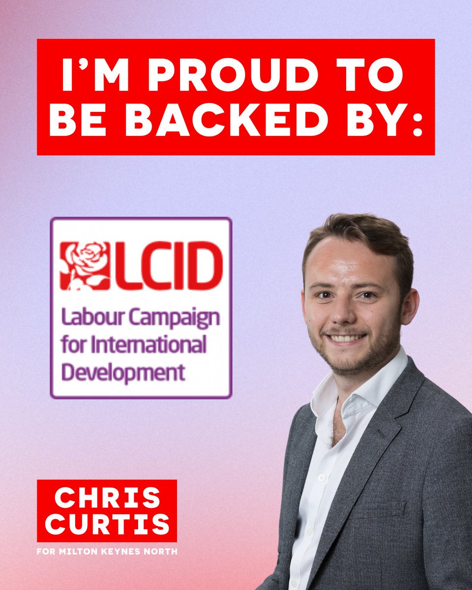 As a proud internationalist, I’m delighted to have the support of @LabourCID. As the Labour candidate for Milton Keynes North, I’ll campaign to reverse the harmful Tory cuts to our aid budget and commit to spending 0.7% of GNI on international aid.