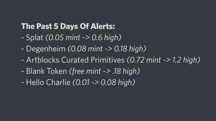 I'm pleased to announce the official BETA release of my custom NFT Alerts tool. 🚨

After a hot streak of alerts in the past week, it seems like a good time to share it outside of my server. 📈

Follow + RT for a chance to win a free month of access. 🎉

Here's how it works: 🧵👇