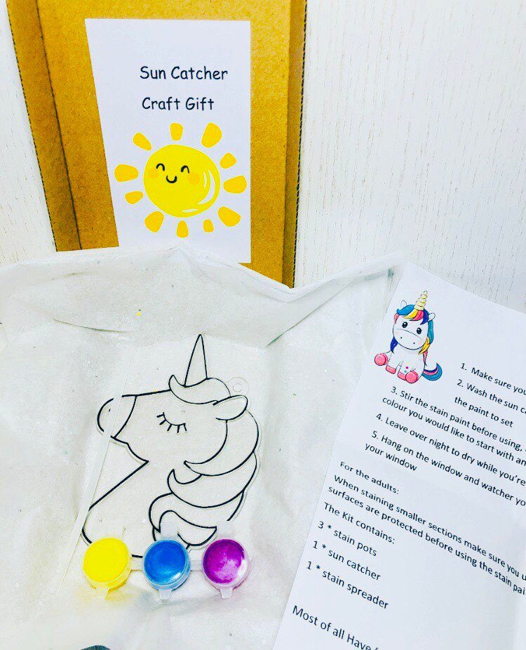 #etsy Sun Catcher craft kit,activity gift, girls gift, Unicorn sun catcher,girls craft kit, painting gift #isolationgift #activitygift #unicorncraftgift #suncatchergift #girlsbirthdaygift #unicornpainting #unicorncraft #girlssuncatcher #suncatchercraft etsy.me/3Sgz0dO