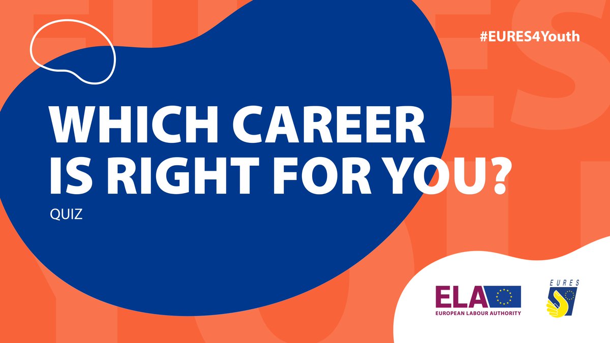 EURESJob's tweet photo. What career best matches your personality, talents and interests? 🤔    
  
Take the EURES quiz ✍️ and discover which job you should go for next!  
  
https://t.co/aMfYBY9tQW
  
#EURES4Youth #EuropeanYearOfYouth #EURESjobs https://t.co/jl9yQvuKs4