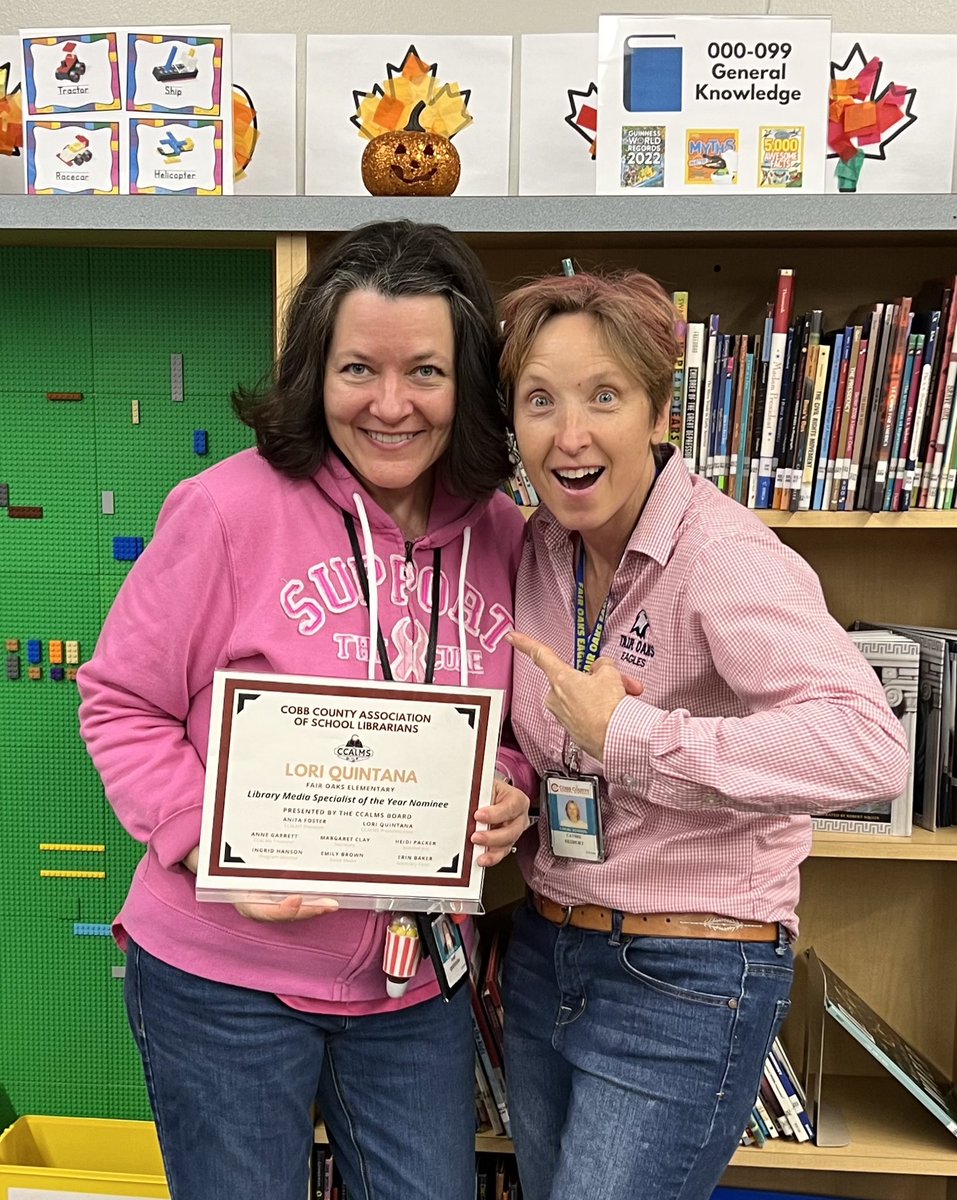 cathieseibert's tweet photo. The BEST @LibraryFairOaks Ms. #QUEENtana for being nominated for the LMS award!! We love our Library!! #FairOaksEagles #LibraryFairOaks https://t.co/ZGRWjjvH5I