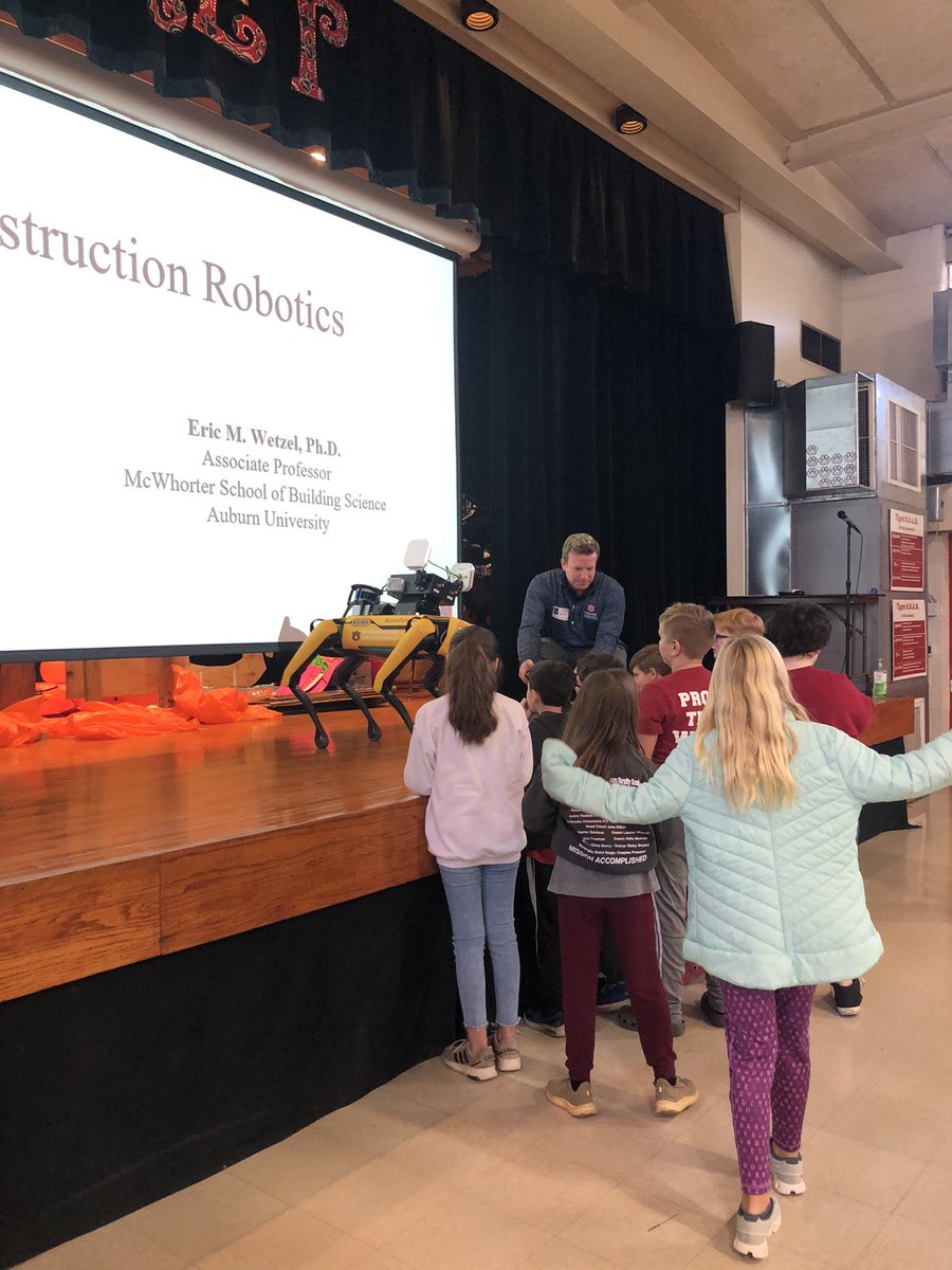 Thank you to Dr. Eric Wetzel, associate professor of building science at Auburn University, for speaking to our students today on coding and robotics and their impact on the construction industry! @EMWetzelPhD⁩ ⁦<a href="/_REThompson/">R. E. Thompson Intermediate School</a>⁩ ⁦<a href="/TuscumbiaCitySc/">Tuscumbia City Schools</a>⁩