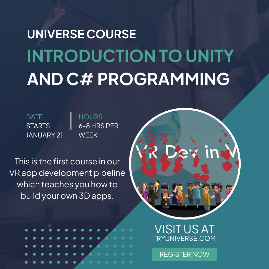 No previous experience needed and all levels welcome for our Introduction to Unity and C# Programming beginning level course! Check out this course and more at Tryuniverse.com