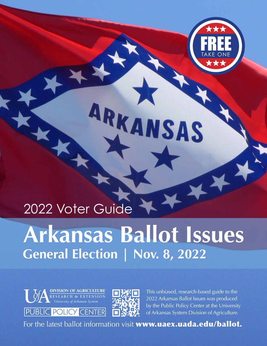 Tick tock! 

Nov. 8 is just around the corner. Are you ready? Read up on the #ballot issues with the <a href="/UAEX_PPC/">Public Policy Center</a>'s ballot issues guide. Download it for free: uaex.uada.edu/business-commu…
#VoterEducation #arpx