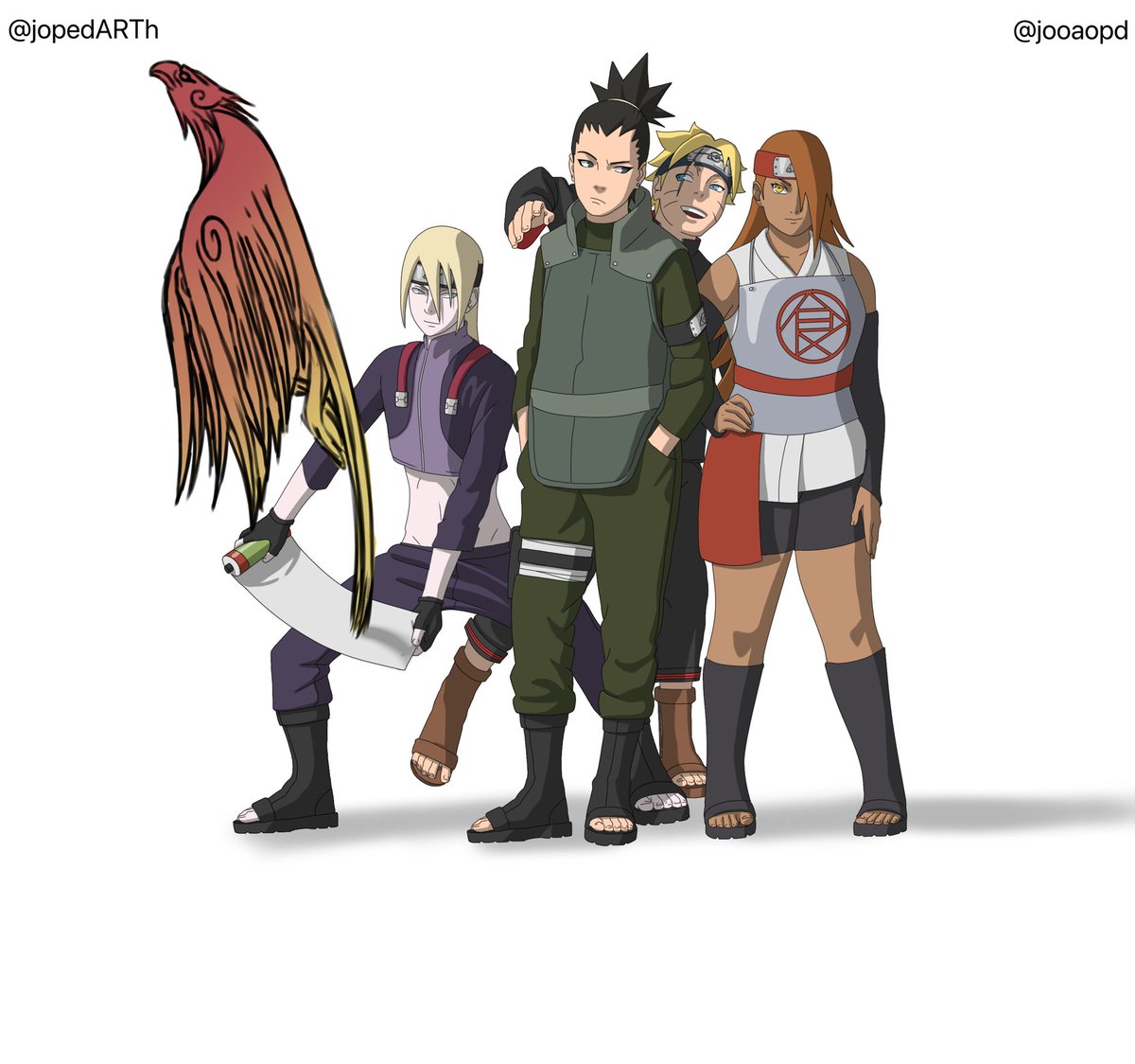 jopedARTh's tweet photo. Time 10 timeskip #Draw #Drawing #Art #Boruto #Shikadai #Chocho #Inojin #Team10 #time10 #timeskip #BorutoShippuden #NARUTO #NarutoShippuden #naruto32 #cover #Narutofanart 
Design da Chocho é da @BenteJam https://t.co/kWhVQLzZfD