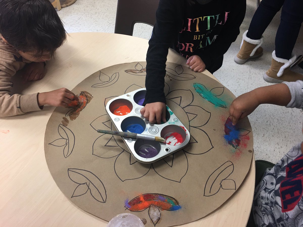 K1Fairlawn's tweet photo. K-1 learned about Diwali and sharing their experiences. We watched a video and listened to a Diwali story. We were so exited to pain our Diyas, made Rangoli designs, had henna @FairlawnPSPDSB @PeelSchools https://t.co/ilZqgkAz8V