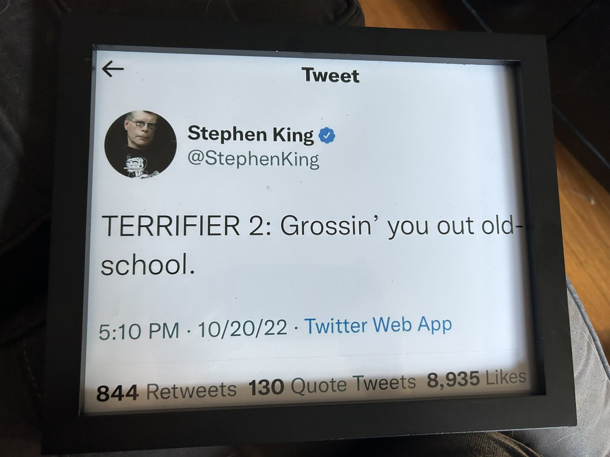 Framed. <a href="/StephenKing/">Stephen King</a> #terrifier2 #terrifier #arttheclown