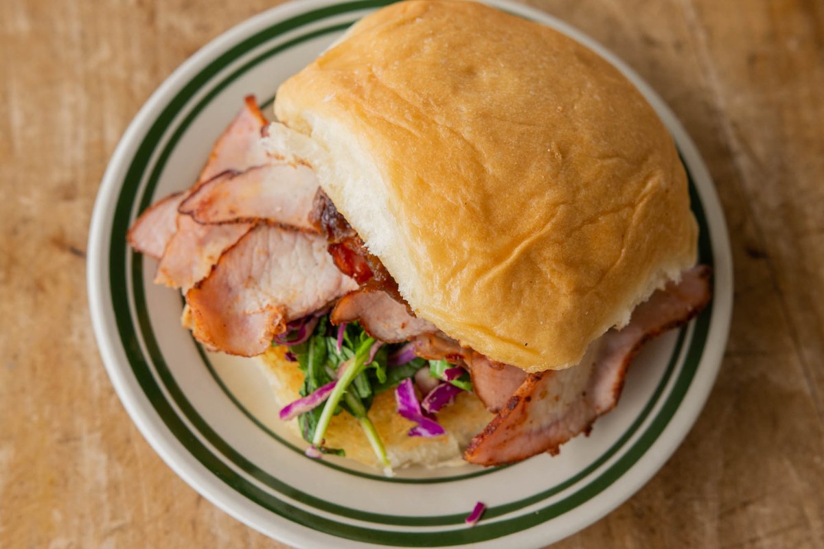 “Too few people understand a really good sandwich.” ~James Beard.... Come &amp; try our Schweinebraten Sandwich to see what all the fuss is about, Prost! #eatfresh #eatlocal #KuenstlerBrewing #CraftBeer #LocalBrewery