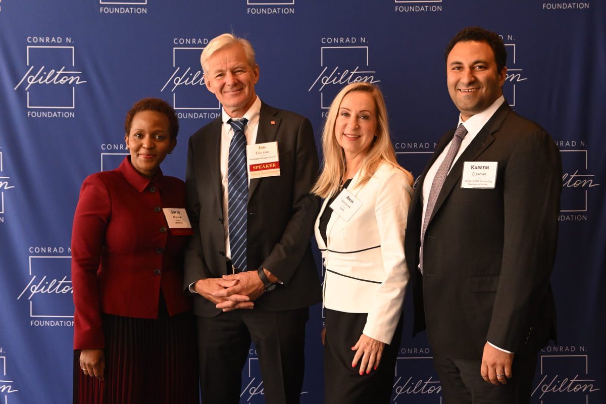 Such an honor to join <a href="/JoyceMsuya/">Joyce Msuya</a> <a href="/NRC_Egeland/">Jan Egeland</a> <a href="/AnjaNitzscheB/">Anja.Nitzsche</a> and colleagues from around the world at the #HiltonPrize ceremony today. Partnerships between the UN, civil society, and the private sector are key to making humanitarian response more effective and efficient.