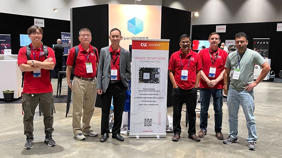 Mega thanks to OCP Foundation, <a href="/OpenPOWERorg/">OpenPOWER Foundation</a>, <a href="/MendyFurmanek/">Mendy Furmanek</a>, <a href="/jameskulina/">James Kulina</a>, and IBM's Todd Rosedahl for a successful #OCPSummit22 and helping us demo our #SmartSCM technology powered by the #TCU.

#TCU #hardwaresecurity #HWzerotrust #OCPSummit22 #empoweringopen