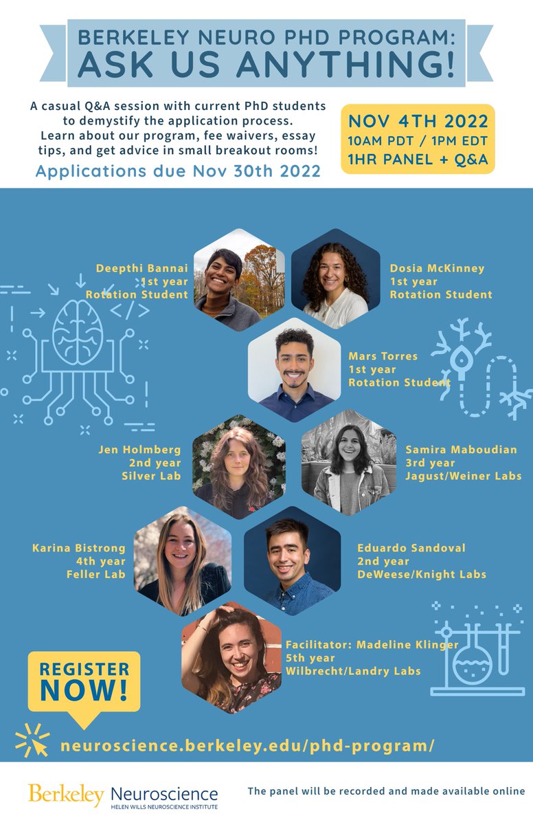 Excited to announce Berkeley Neuro's AMA Panel is happening Nov 4! Please spread the word, particularly to any under-resourced scientists!