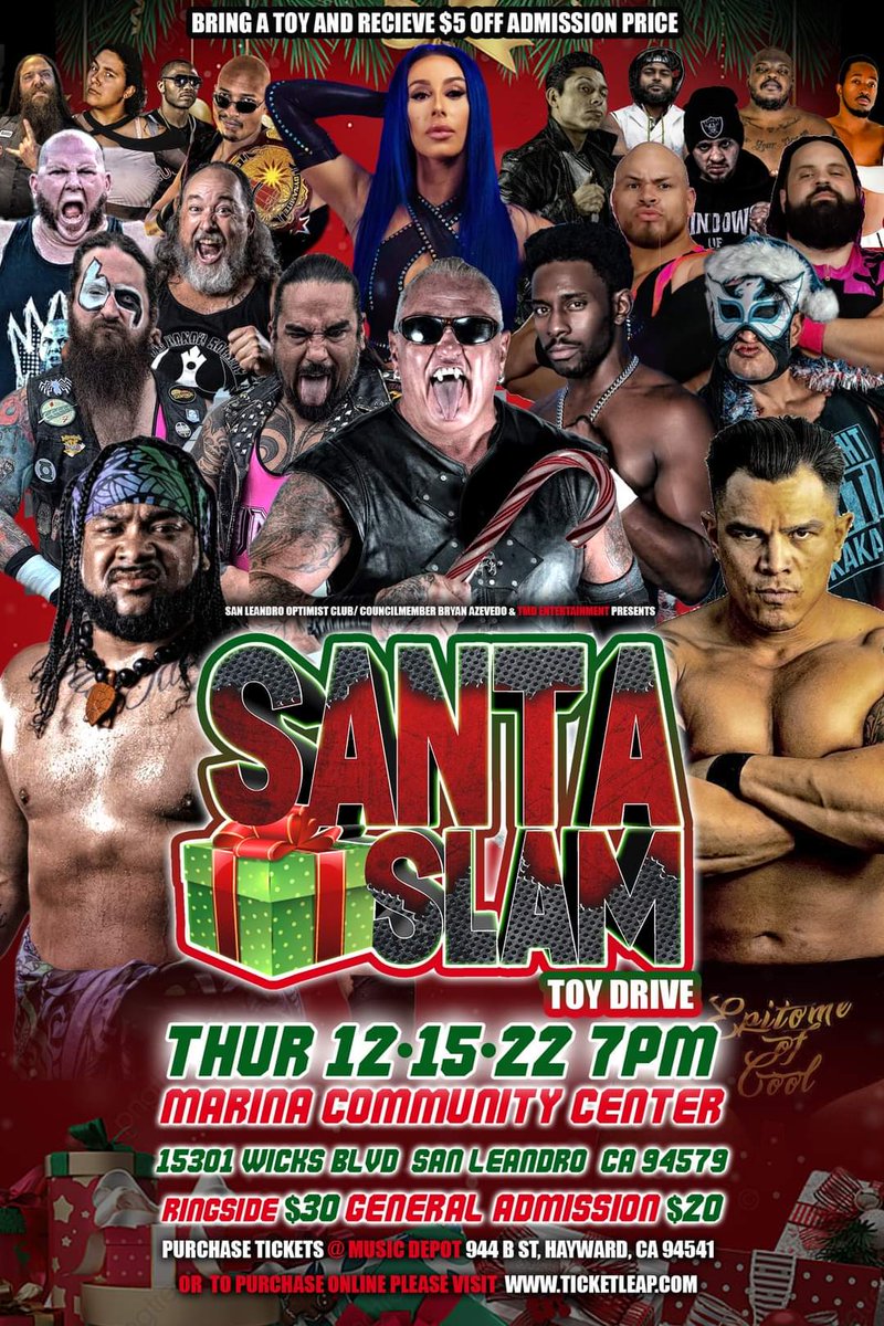 wpolson88's tweet photo. Dec. 15th Bring any toy and receive $5 off admission!!! ( 1 toy per person to receive discount)

You can get your tickets and drop off toys at:
Music Depot
944 B St Hayward, CA 94541

or you can buy tickets online at:
https://t.co/oNK1yhAZSp
#thecollectors #pwi's 501 #wwe https://t.co/KLcEtE8psY