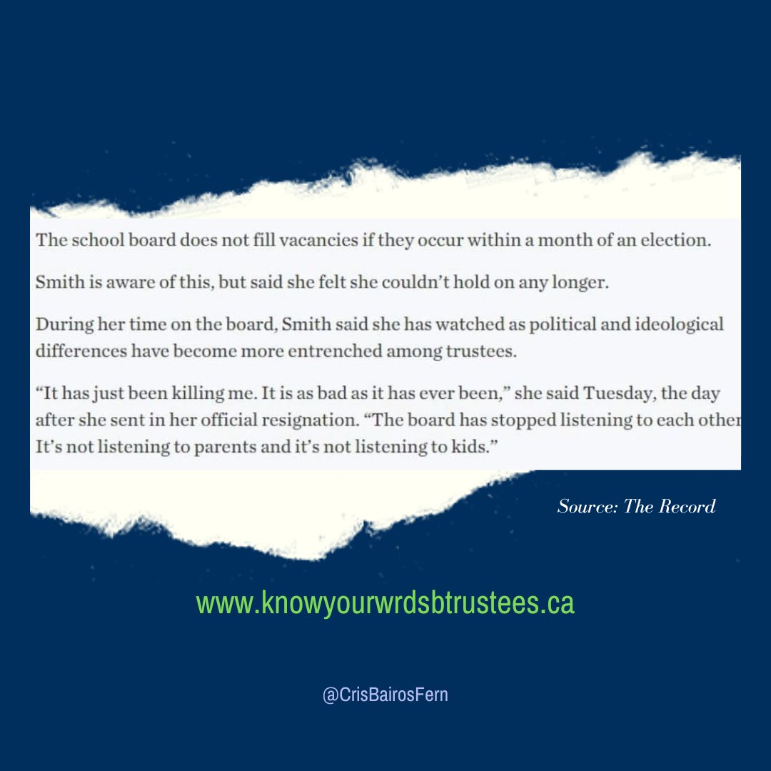 CrisBairosFern's tweet photo. "It has just been killing me. It is as bad as it has ever been. The board has stopped listening to each other. It's not listening to parents and it's not listening to kids."
~ @TrusteeKSmith
.
#VoteOct24 Your voice matters, and I'm listening. https://t.co/0gA5VFYQ9U