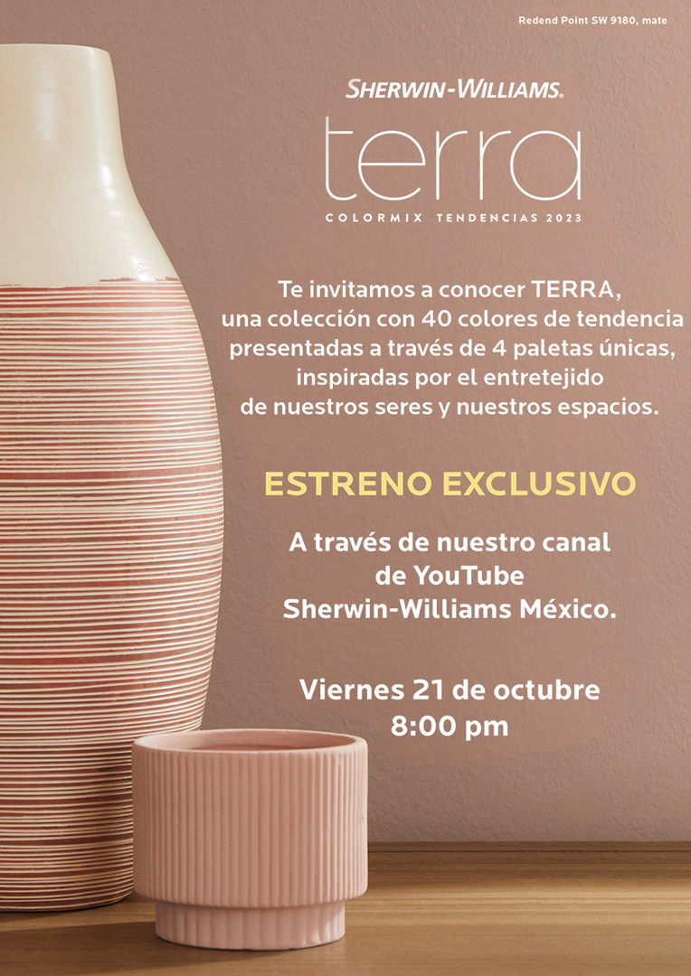 ¡ES HOY! Conéctate a través de nuestro canal de YouTube a las 8:00 pm y conoce nuestra nueva colección TERRA.
SHERWIN-WILLIAMS COLORMIX TENDENCIAS 2023
¡Descúbrelo aquí! youtube.com/user/SherwinMe…