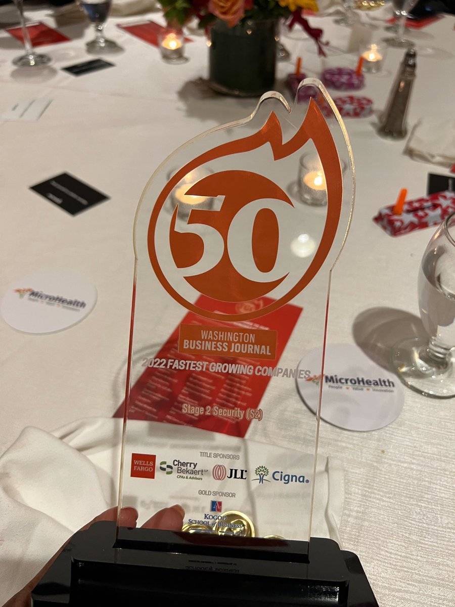 S2 - Stage 2 Security (@stage2sec) on Twitter photo We are excited to announce we have been recognized as one of <a href="/WBJonline/">Washington Business Journal</a>' s Fastest Growing Companies!
We're proud of our Community's ability to grow, but also our relentless push to innovate for our customers and partners. We are just getting started! We are excited to announce we have been recognized as one of <a href="/WBJonline/">Washington Business Journal</a>' s Fastest Growing Companies!
We're proud of our Community's ability to grow, but also our relentless push to innovate for our customers and partners. We are just getting started!
