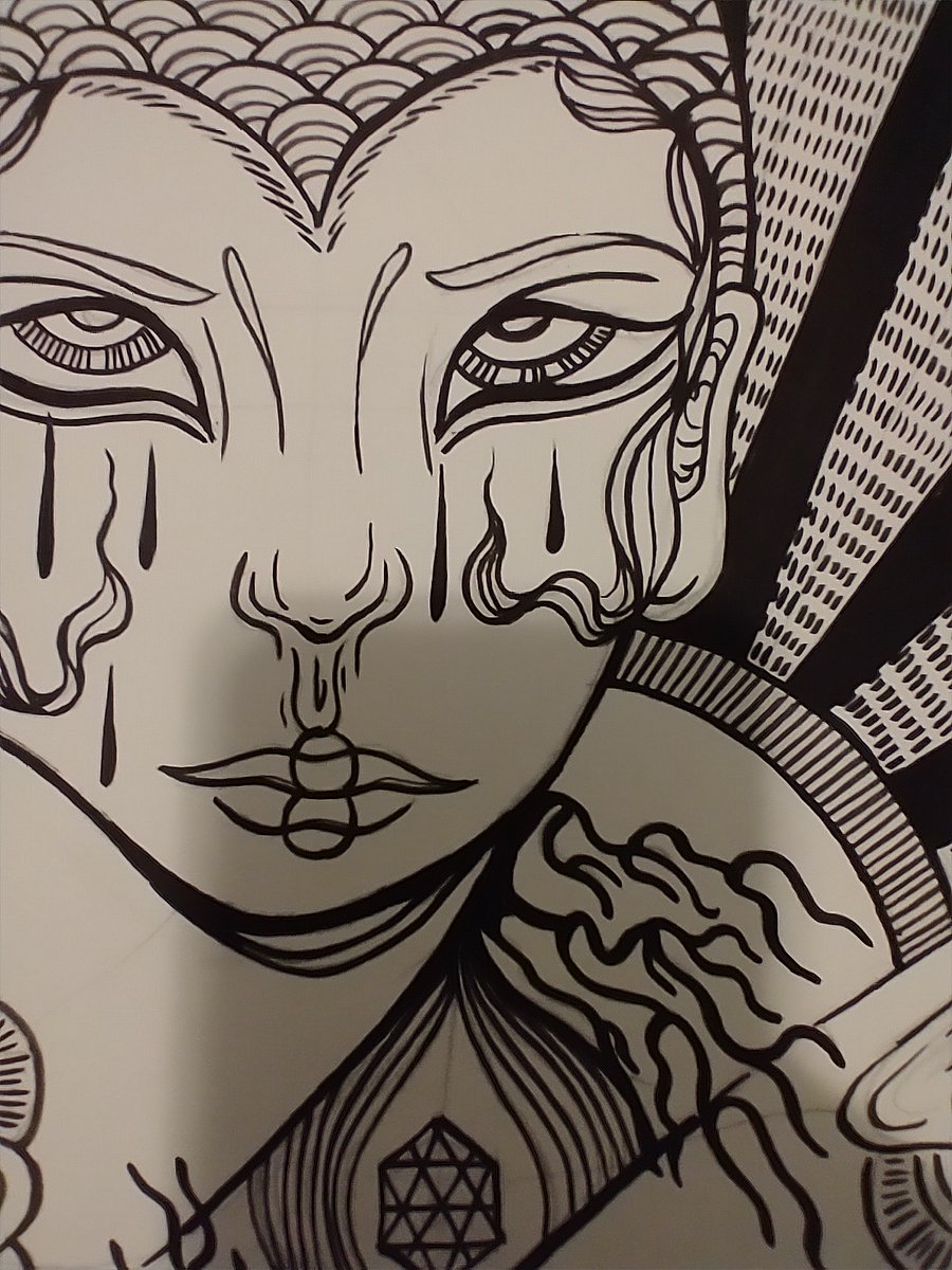 artofESS22's tweet photo. Here's the direction I'm going in currently. What do you think? Does it strike a chord with you? #currentwork #artworkupdate #handpainted #inkonpaper #spiritualism #surrealism #weirdart #ess22art #originalart #originalpainting #twins #gemini #cosmicegg https://t.co/0SFD6jznJF