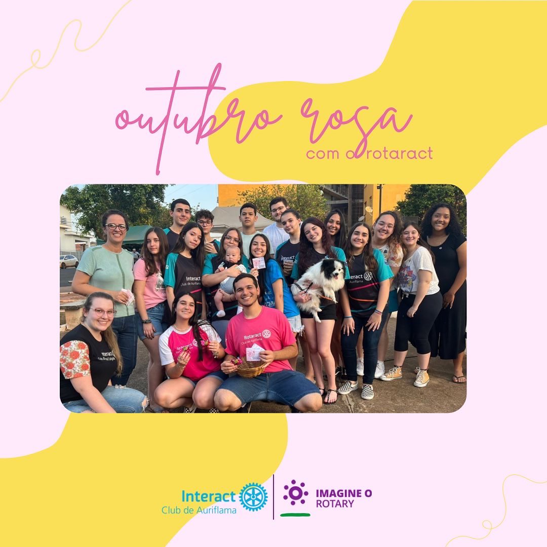 interactauri's tweet image. Dia 14/10 realizamos uma ação de conscientização sobre outubro rosa, junto ao Rotaract da cidade. 
Entregamos bombons, na feira de auriflama, para as mulheres como forma de lembrança da importância do mês💗💗