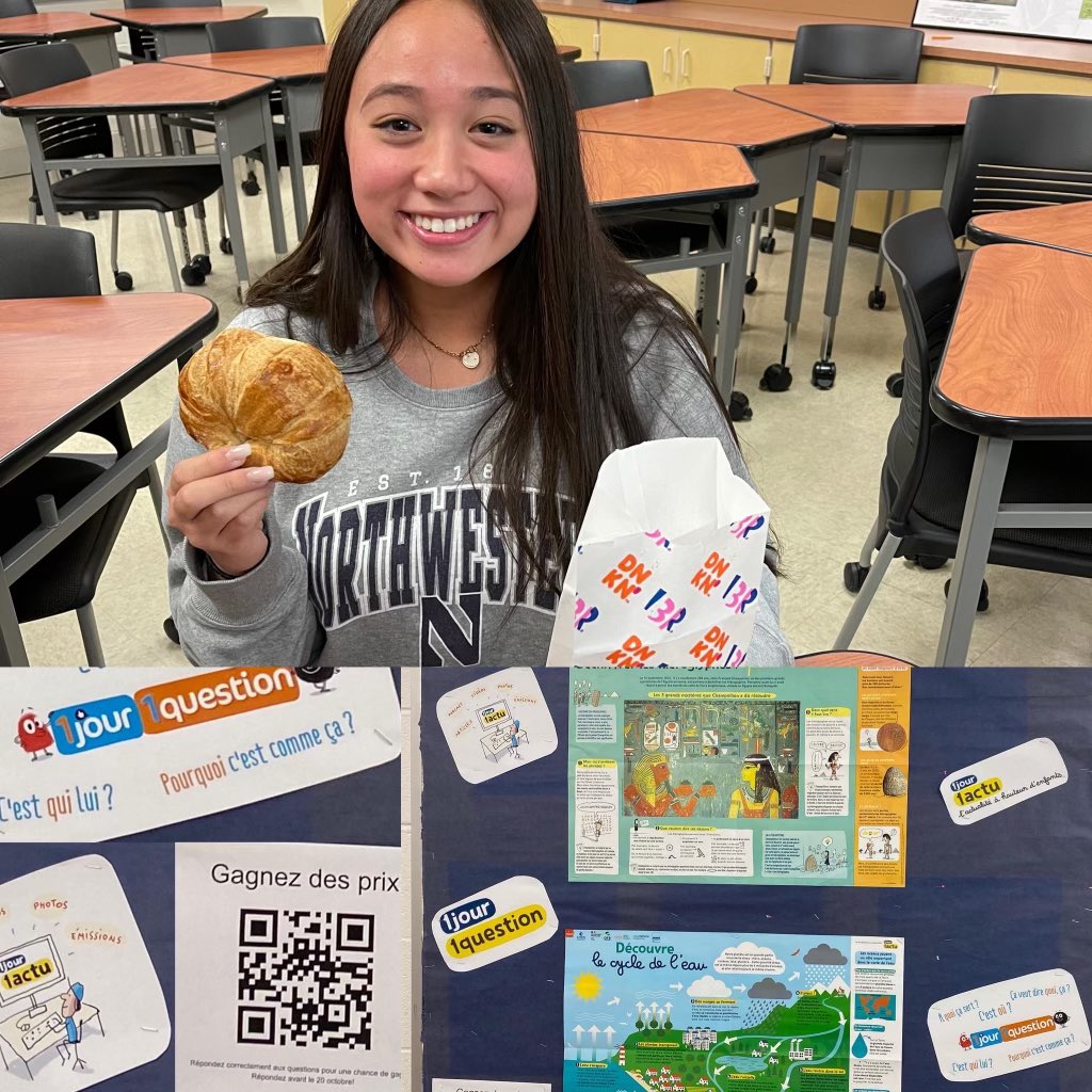 Félicitations à Lucille qui a gagné la première compétition d’1 Jour 1 Question!  #LvilleFrench