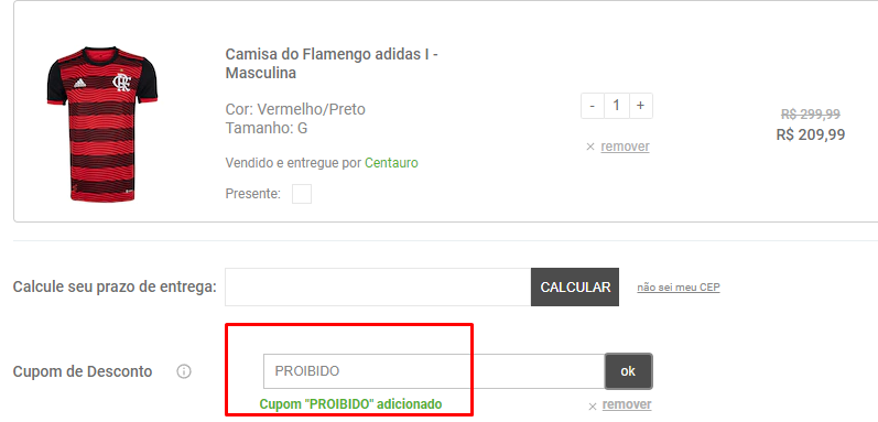 Galera Rubro-Negra: tá rolando MEGA desconto no uniforme oficial do Flamengo! Só chegar na <a href="/centauroesporte/">centauroesporte</a> com o cupom PROIBIDO através do link abaixo para ganhar 30% de desconto.

👉 click.centauro.com.br/13Nl/wozqn3dp
