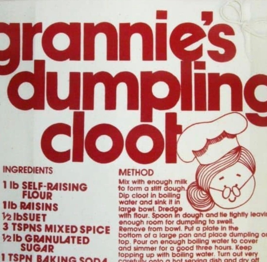 mcfarlane_irene's tweet photo. #cloot #Scotstober 22nd
Clootie Dumplin
Steer up aa the ingredients,
Hap them in a floory cloot.
Pit it in a steamer
For twa oor, then turn it oot! https://t.co/Rdgh8P8TSW