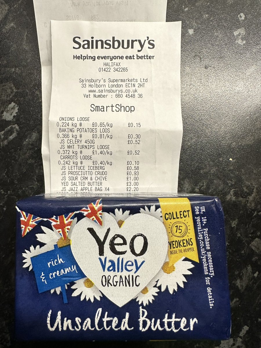 ella_makes's tweet photo. @sainsburys smart price should’ve been £1.92, however not only did smart price not work, I was also charged for salted £3 rather than unsalted. Customer services colleague said it’d auto refund in the app - how given receipt doesn’t even think I’ve bought unsalted?! https://t.co/B2L1QeRV7X